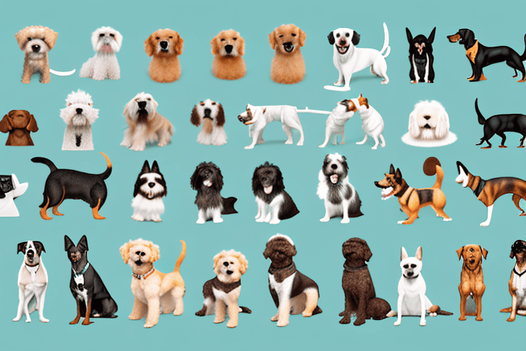 Various dog breeds of different sizes