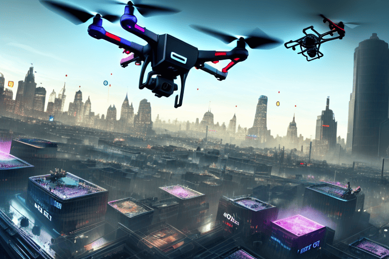 Various types of drones featured in the game "watch dogs legion"