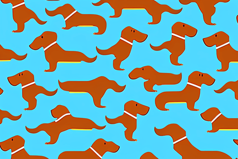 Various types of weenie dogs (dachshunds) in different colors and sizes