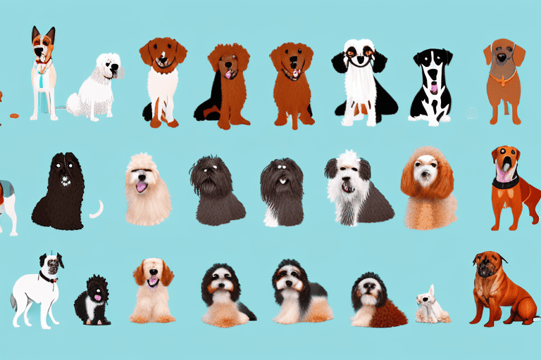 Various breeds of dogs