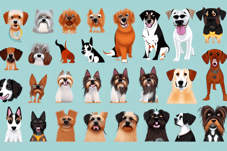 Various types of dogs from different breeds