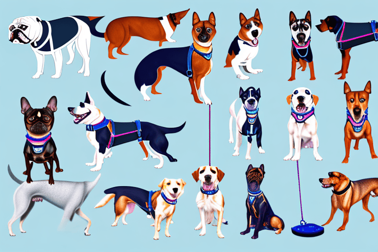 Several different types of dog lift harnesses