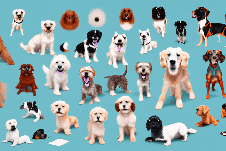 Several different breeds of dogs