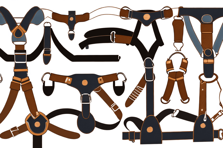 Several different types of dog harnesses