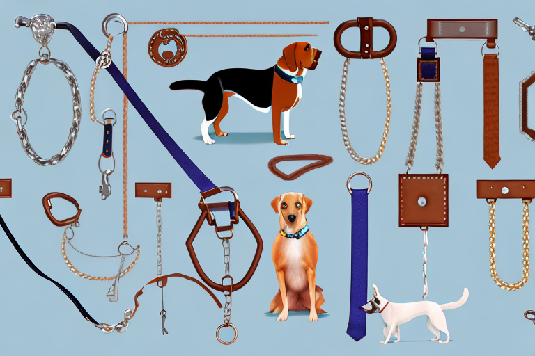 Various types of dog leashes