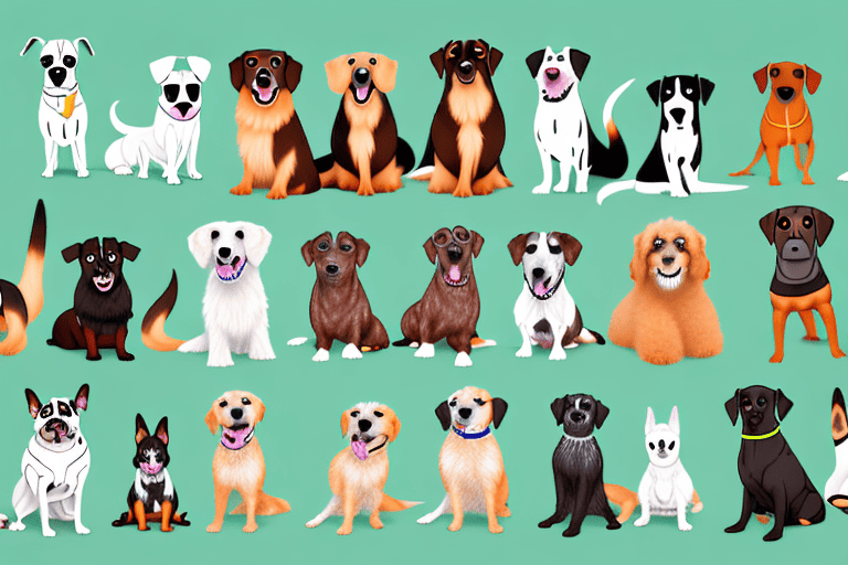 Various types of dogs from different breeds