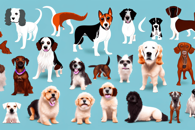 Several different popular breeds of dogs