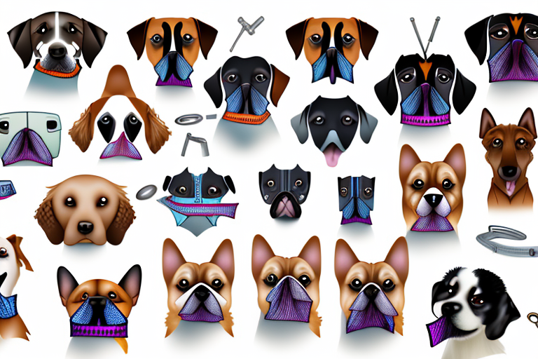 A variety of different types of dog muzzles