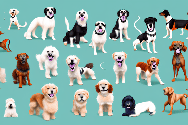 Several different breeds of dogs