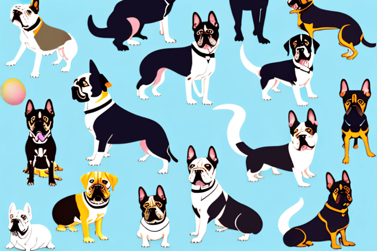 Several different breeds of dogs