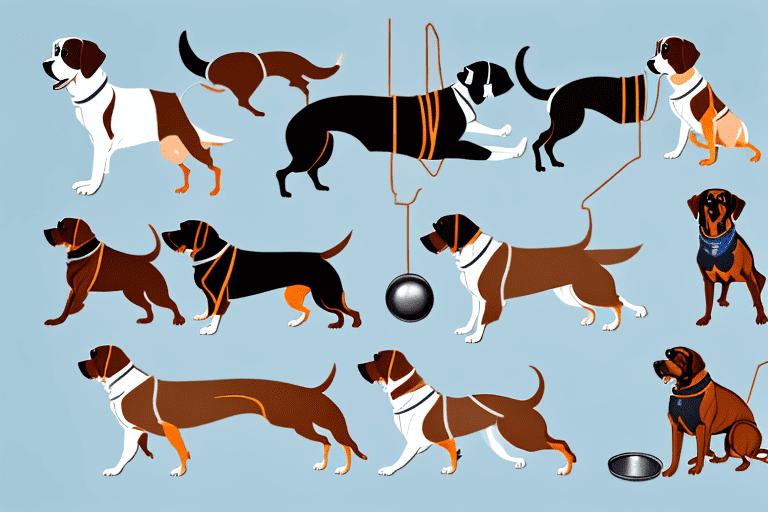 Several different breeds of dogs