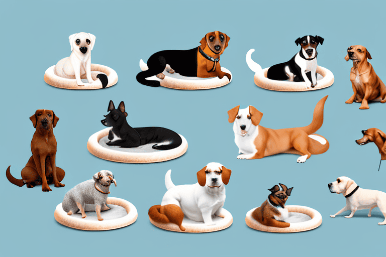 Several dogs of different breeds