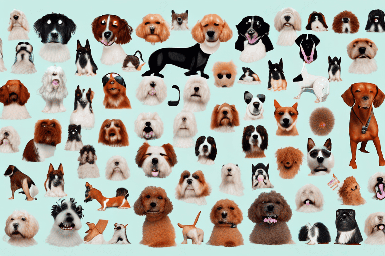 Several diverse types of dogs