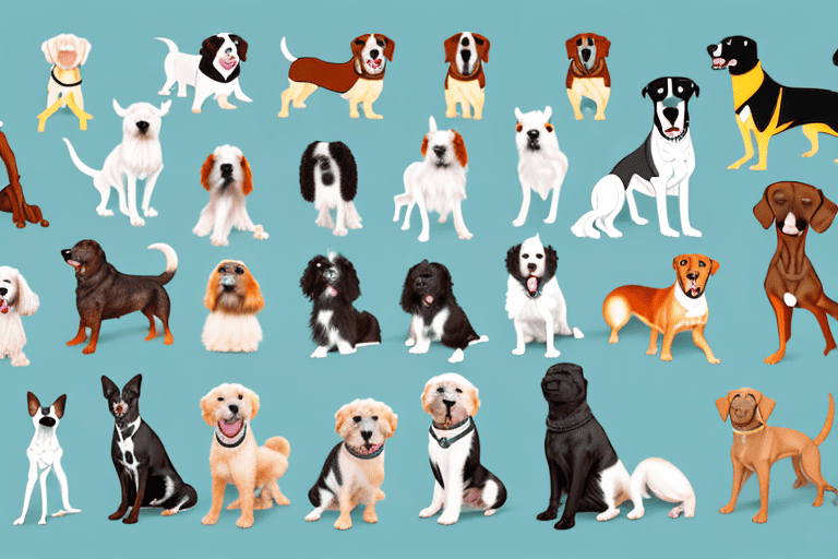 A variety of different dog breeds