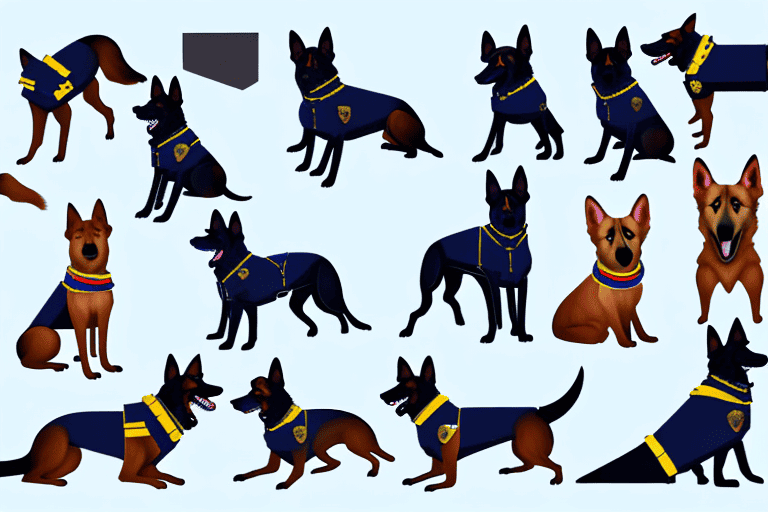 Several different types of police dogs