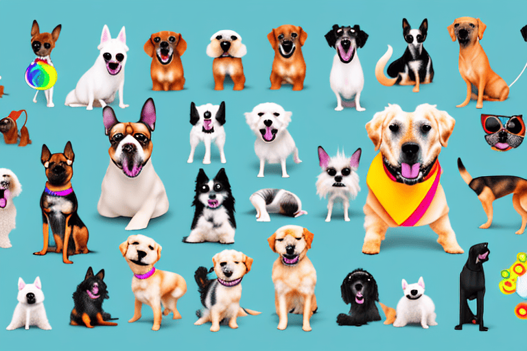 Several different types of dogs