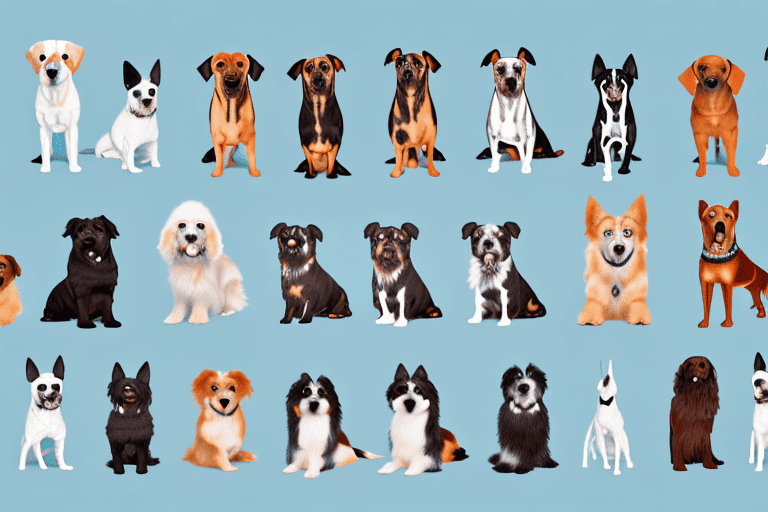 Several different dog breeds side by side