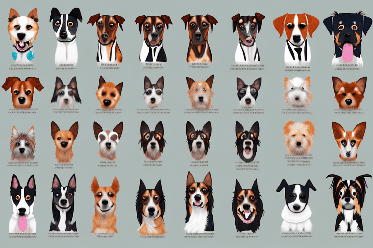 Several different dog breeds side by side