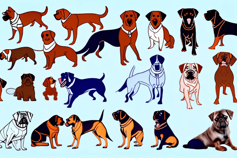 Various different dog breeds