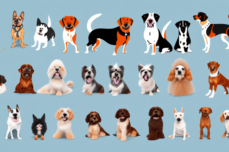 A variety of different dog breeds