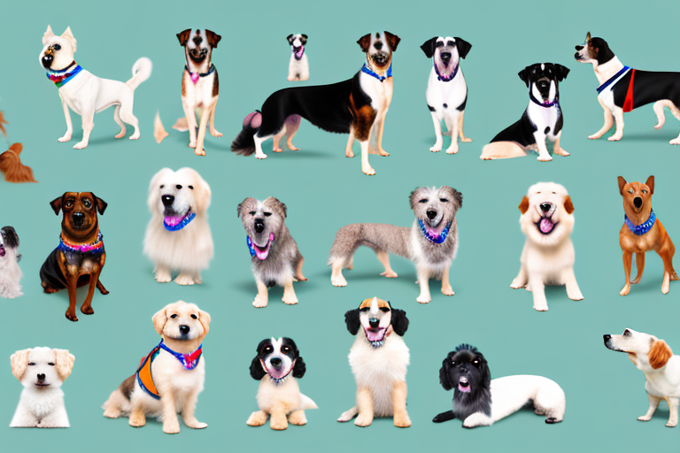 Several different breeds of dogs