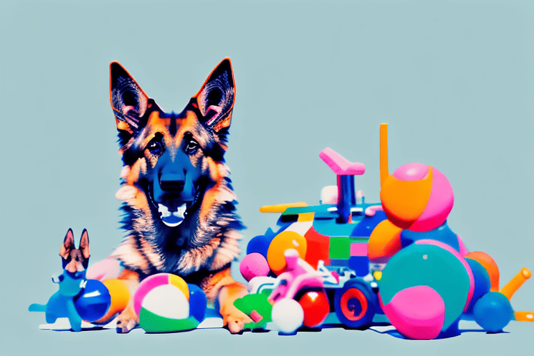 A playful german shepherd dog