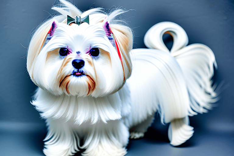 A fluffy maltese dog