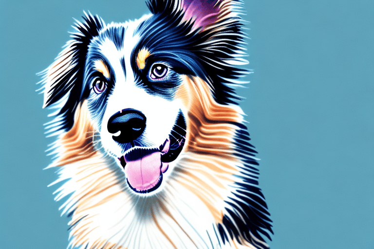 A playful australian shepherd dog