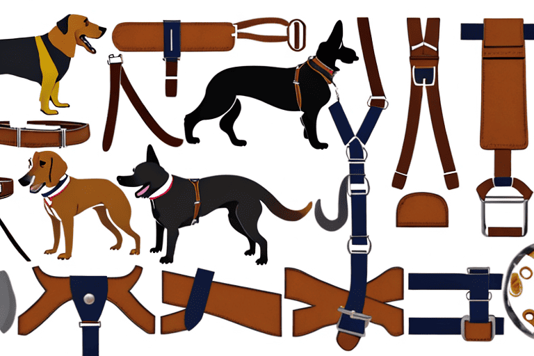 Several different types of dog harnesses