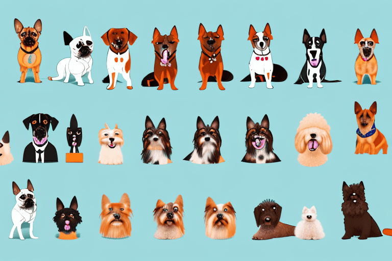 Various types of dogs in different poses