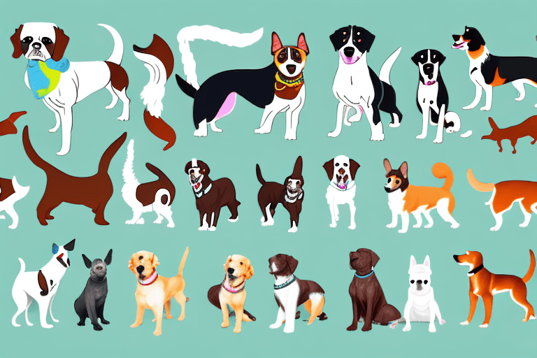 Several different types of dogs