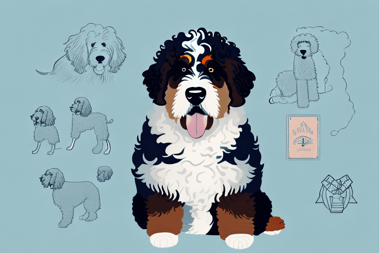 A playful bernedoodle