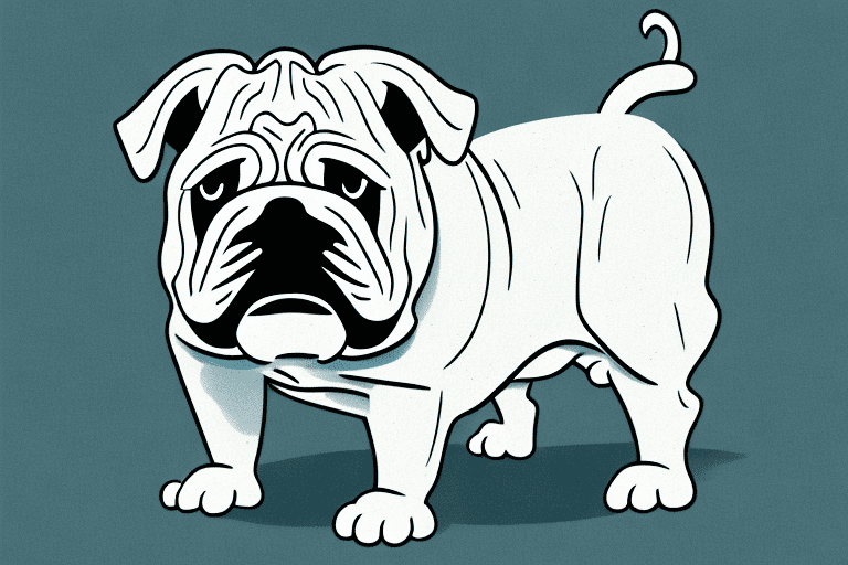 A bulldog in a typical stance