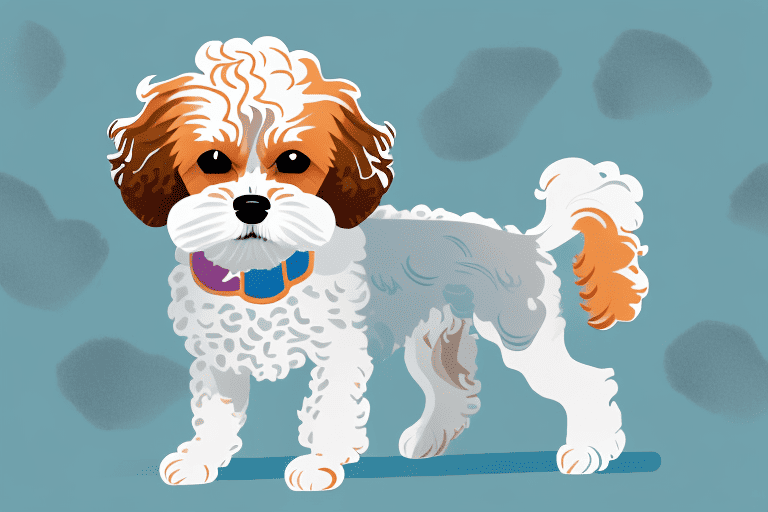 A playful cavapoo dog