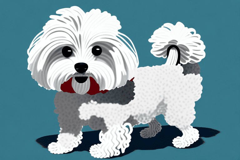 A playful maltipoo dog