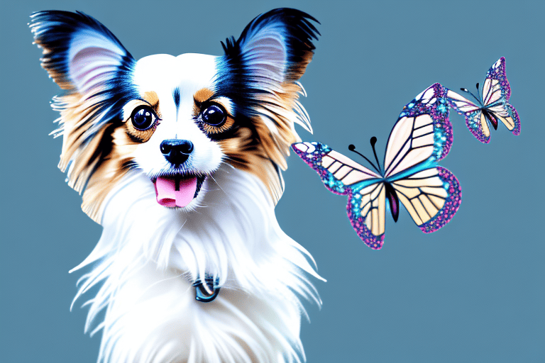 A papillon dog showcasing its distinctive features such as its butterfly-like ears