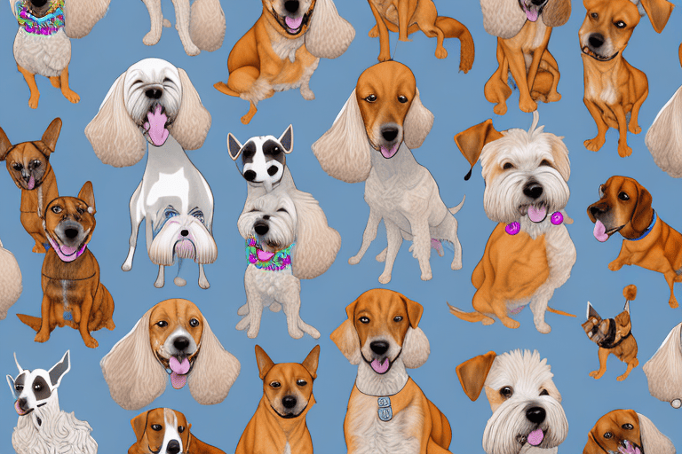 A variety of different dog breeds