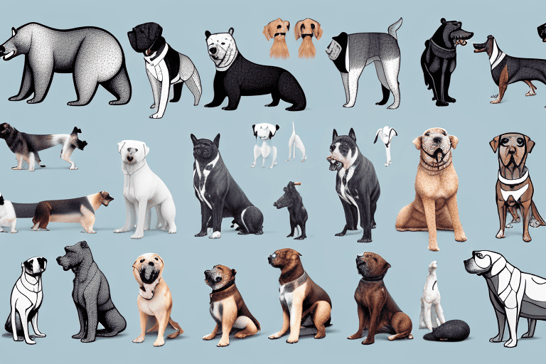 A variety of different dog breeds