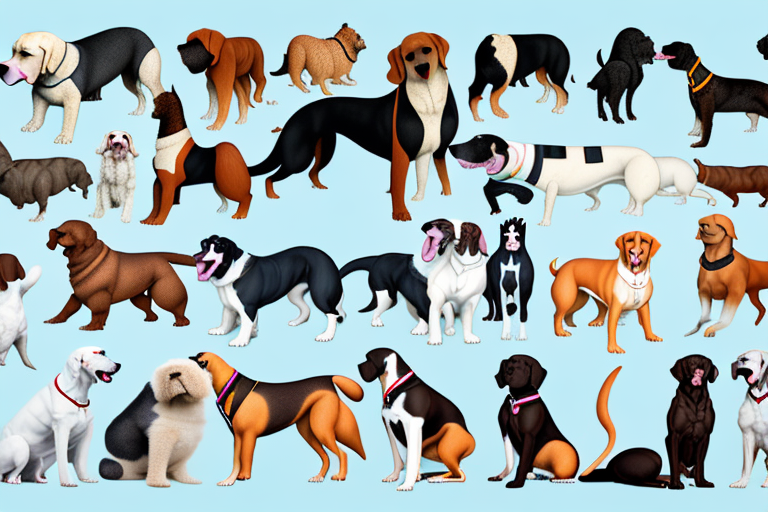 Several distinct types of large dog breeds