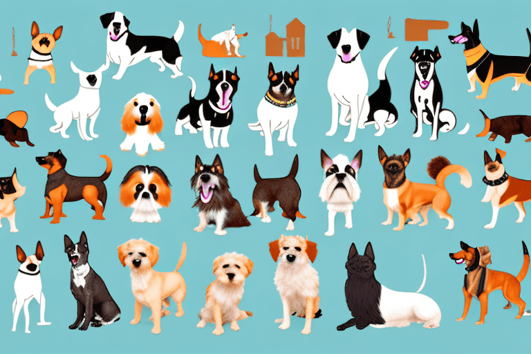 Various types of dogs in a homely setting