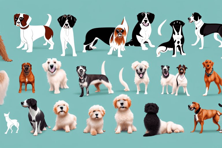 Several different breeds of dogs