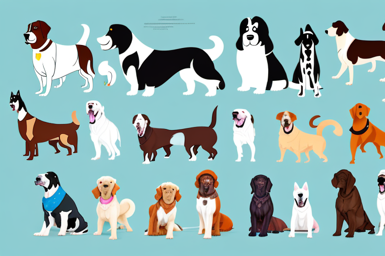 Various large dog breeds