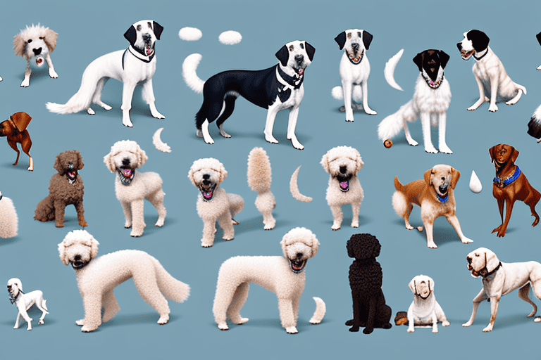 Several different breeds of dogs