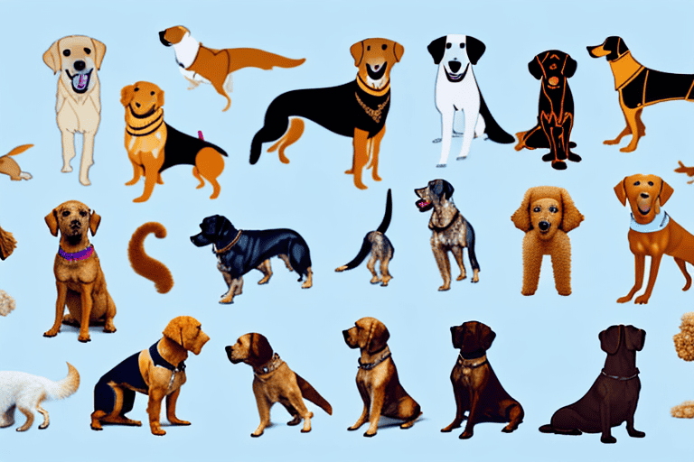 A variety of different dog breeds