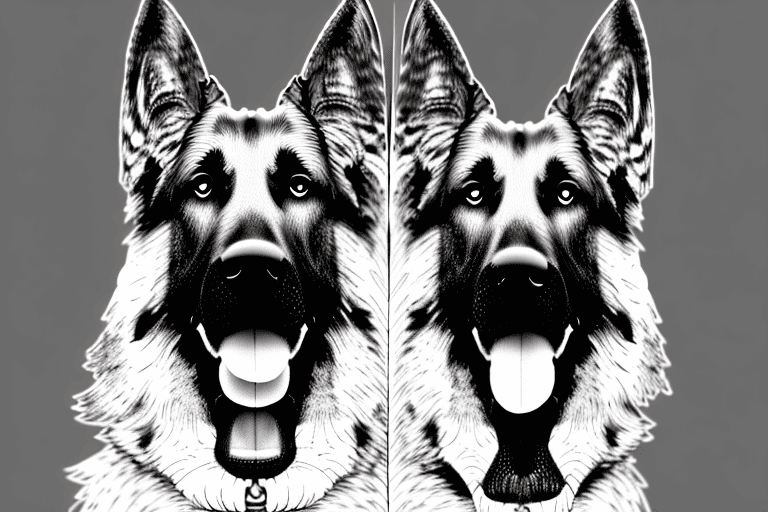 A german shepherd dog showcasing its distinct features such as its large size