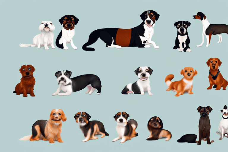 Several different types of small to medium-sized dogs