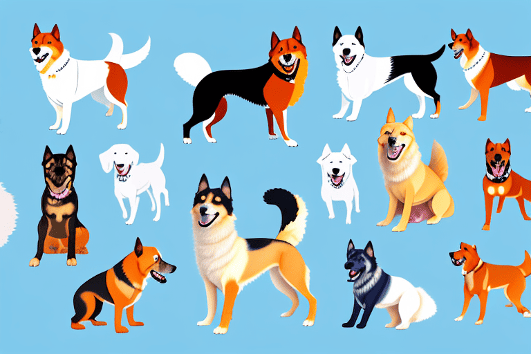 A variety of different dog breeds