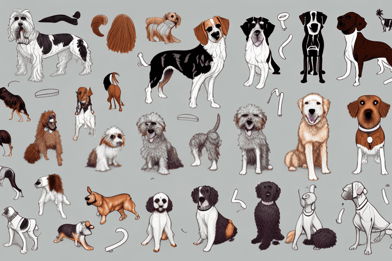 Several different breeds of dogs