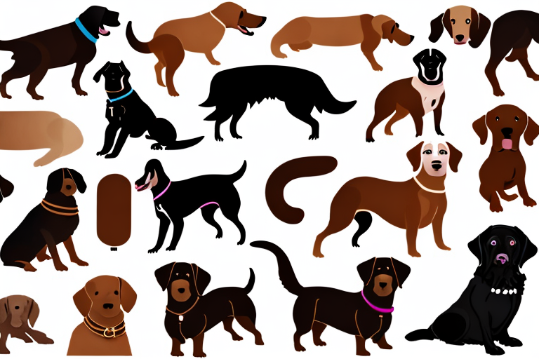 Various black and brown dog breeds