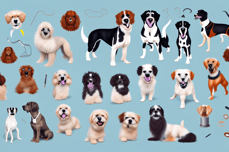 Several different breeds of dogs